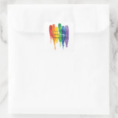 Waterverf LGBT Love Wins Rainbow Paint Typografi Vierkante Sticker (Tas)