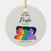 Waterverf LGBTQ PRIDE Maand Feest Keramisch Ornament (Voorkant)
