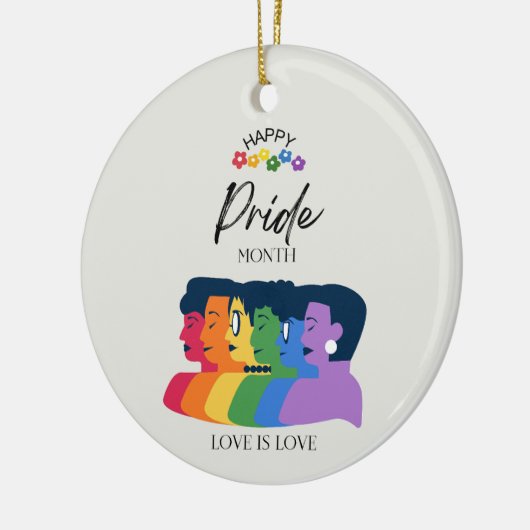 Waterverf LGBTQ PRIDE Maand Feest Keramisch Ornament (Links)