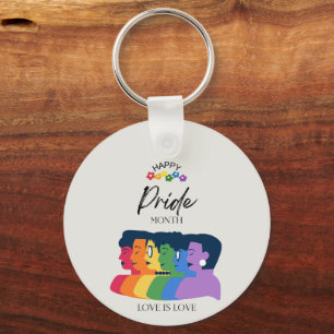 Waterverf LGBTQ PRIDE Maand Feest Sleutelhanger