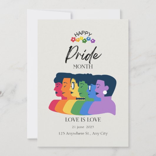Waterverf LGBTQ PRIDE Maand Uitnodiging (Voorkant)
