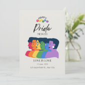 Waterverf LGBTQ PRIDE Maand Uitnodiging (Staand voorkant)