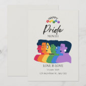 Waterverf LGBTQ PRIDE Maand Uitnodiging (Voorkant / Achterkant)