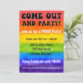 Waterverf LGBTQ PRIDE Maand Uitnodiging (Staand voorkant)