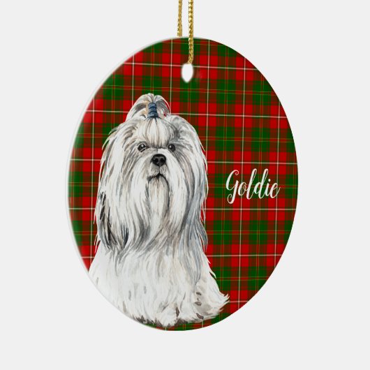Waterverf Lhasa Apso Keramisch Ornament (Rechts)