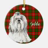 Waterverf Lhasa Apso Keramisch Ornament (Voorkant)