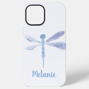 Waterverf Libel Blauw Paars Monogram iPhone 12 Pro Max Hoesje