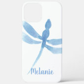Waterverf Libel Blauwe Monogram Case-Mate iPhone Case (Achterkant)