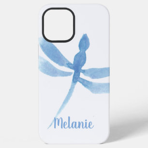 Waterverf Libel Blauwe Monogram iPhone 12 Pro Max Hoesje