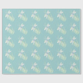 Waterverf libel in blauw & groen cadeaupapier (Vlak)