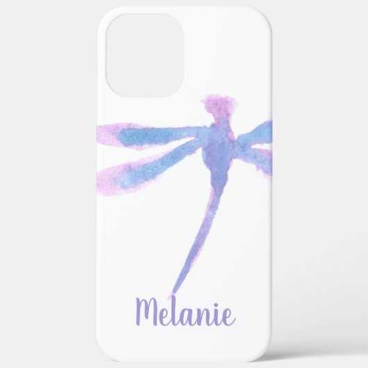 Waterverf Libel Paarse Monogram Case-Mate iPhone Case (Achterkant)