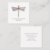 Waterverf libel. Professionele haarstylist Vierkante Visitekaartje (Voorkant / Achterkant)