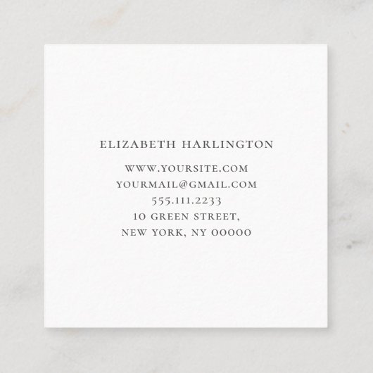 Waterverf libel. Professionele haarstylist Vierkante Visitekaartje (Achterkant)