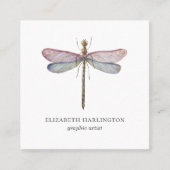 Waterverf libel. Professionele haarstylist Vierkante Visitekaartje (Voorkant)