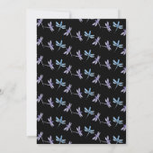 Waterverf Libelle Elegant Script Bruiloft Zwart Kaart (Achterkant)