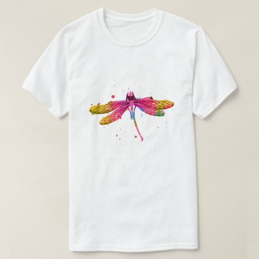 Waterverf Libelle Grafisch Onafhankelijk T-shirt (Design voorkant)