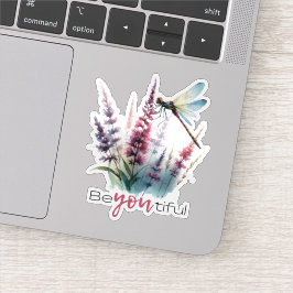 Waterverf Libelle Wilde Bloem Esthetiek Sticker