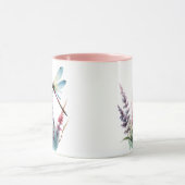 Waterverf Libelle Wilde Bloem Roze Esthetiek Mok (Midden)