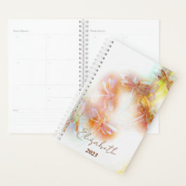 Waterverf libellen gepersonaliseerd, jaar op maat planner