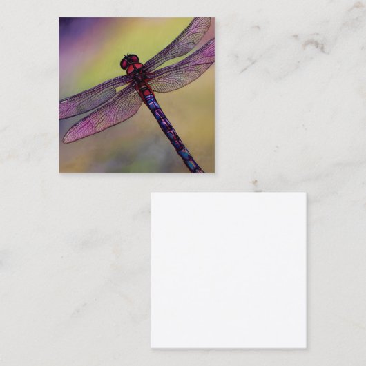 Waterverf-libellen of libellules in het Frans Vierkante Visitekaartje (Voorkant / Achterkant)