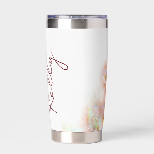 Waterverf libellen op maat geïsoleerde drinkbeker (Achterkant)