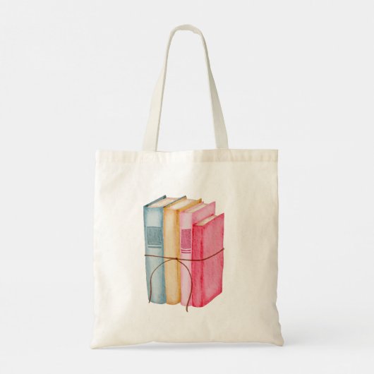 Waterverf Library Books Custom Canvas tas (Achterkant)