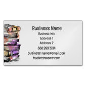 Waterverf Library Old Books Writer Magnetisch Visitekaartje (Voorkant)