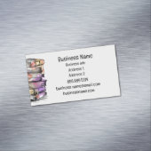 Waterverf Library Old Books Writer Magnetisch Visitekaartje (Voorbeeld)