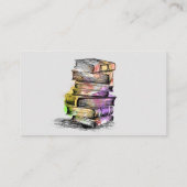 Waterverf Library Old Books Writer Visitekaartje (Achterkant)