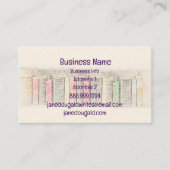 Waterverf Library Old Books Writer Visitekaartje (Voorkant)