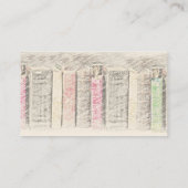 Waterverf Library Old Books Writer Visitekaartje (Achterkant)