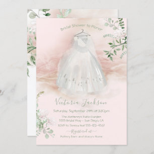Waterverf Licht & Airy Bridal Gown Shower Kaart