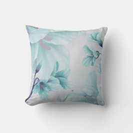 Waterverf Licht blauw Aqua Blauwgroen Bell Flower Kussen