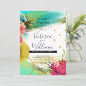 Waterverf Licht Groen Gold Roze 50e Jubileum Kaart (Staand voorkant)