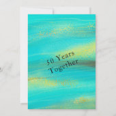 Waterverf Licht Groen Gold Roze 50e Jubileum Kaart (Achterkant)