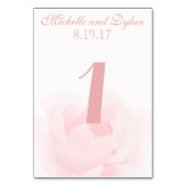 Waterverf Licht Roze Pioen Bruiloft Kaart (Achterkant)