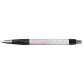 Waterverf Licht Roze Pioen Bruiloft Monogram Pen (Voorkant)
