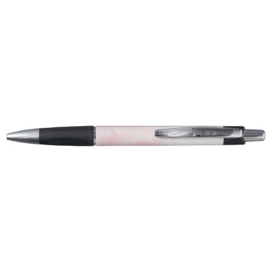 Waterverf Licht Roze Pioen Bruiloft Monogram Pen (Achterkant)