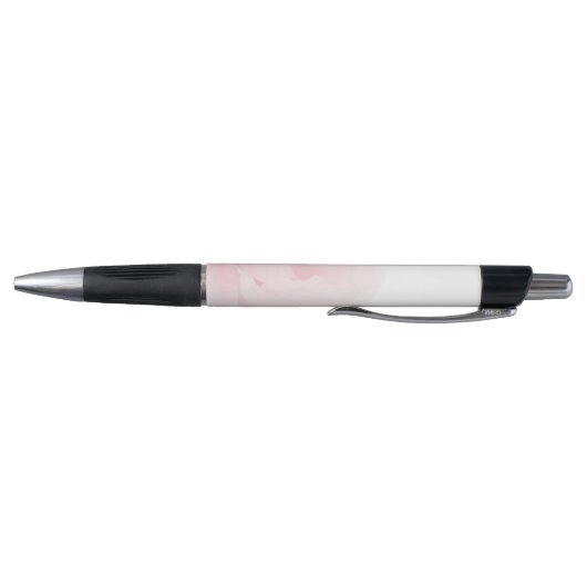 Waterverf Licht Roze Pioen Bruiloft Monogram Pen (Bodem)