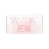 Waterverf Licht Roze Pioen Bruiloft Save the Date Etiket (Voorkant)
