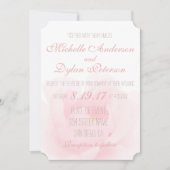 Waterverf Licht Roze Pioen Elegant Bruiloft Kaart (Voorkant)