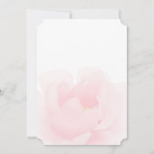 Waterverf Licht Roze Pioen Elegant Bruiloft Kaart (Achterkant)