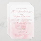 Waterverf Licht Roze Pioen Elegant Bruiloft Kaart (Voorkant / Achterkant)