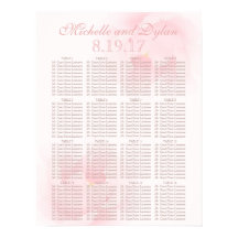 Waterverf Licht roze pony Wedding Seating Chart