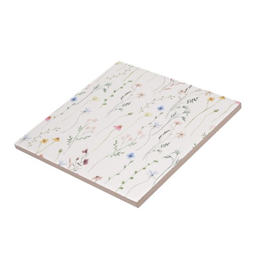 waterverf Licht roze weide Tegeltje (Zijkant)