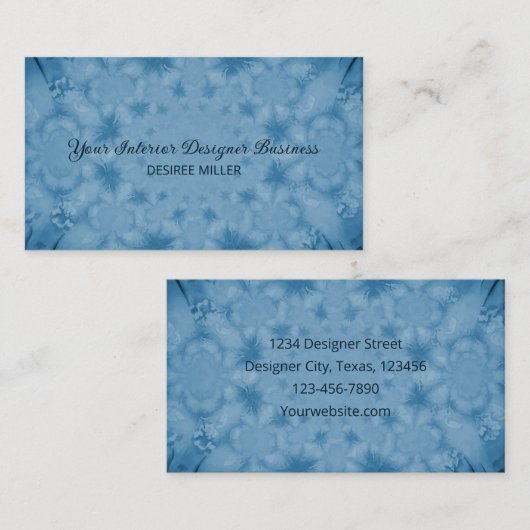 Waterverf Lichtblauw Antiek  Textuur Visitekaartje (Voorkant / Achterkant)