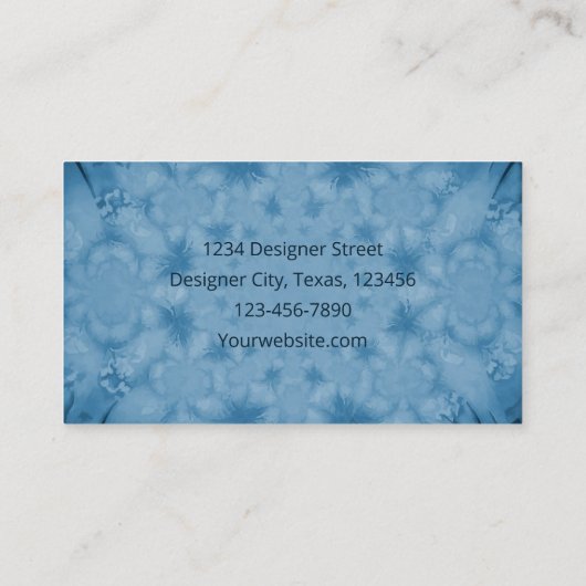 Waterverf Lichtblauw Antiek  Textuur Visitekaartje (Achterkant)
