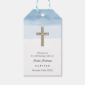 Waterverf Lichtblauw Jongen Doop Doop Cadeaulabel (Voorkant)