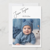 Waterverf Lichtblauw Jongensdoop Kaart (Achterkant)