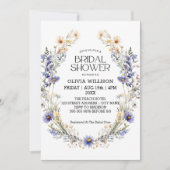 Waterverf Lichtblauw Wildflowers Vrijgezellenfeest Kaart (Voorkant)